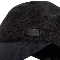 Pre Owned Emporio Armani Navy Black Logo Baseball Cap
