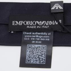 Pre Owned Emporio Armani Night Blue Silk Skinny Tie