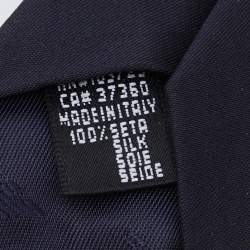 Pre Owned Emporio Armani Night Blue Silk Skinny Tie