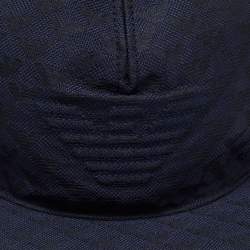 Pre Owned Emporio Armani Blue Monogram Detail Baseball Cap M
