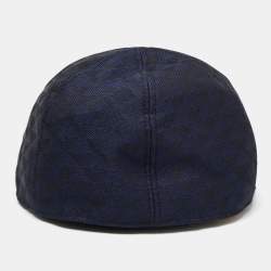 Pre Owned Emporio Armani Blue Monogram Detail Baseball Cap M