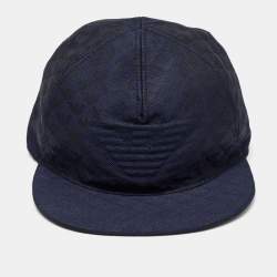 Pre Owned Emporio Armani Blue Monogram Detail Baseball Cap M
