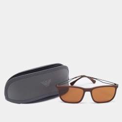 Pre Owned Emporio Armani Matte Brown EA 4154 Square Sunglasses