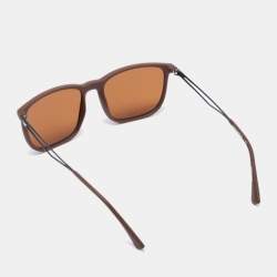 Pre Owned Emporio Armani Matte Brown EA 4154 Square Sunglasses
