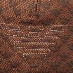 Emporio Armani Brown Logo Jacquard Aquila Baseball Hat S