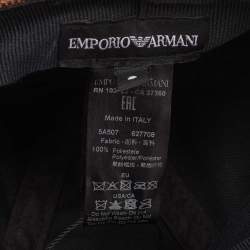 Emporio Armani Brown Logo Jacquard Aquila Baseball Hat S