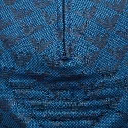 Emporio Armani Blue Monogram Pattern Canvas Baseball Cap S