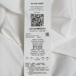 Pre Owned Emporio Armani White Stretch Cotton Button Front Shirt L