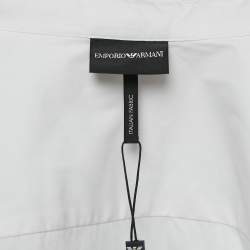 Pre Owned Emporio Armani White Stretch Cotton Button Front Shirt L