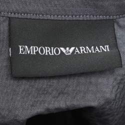 Emporio Armani Grey Textured Cotton Button Front Shirt XL