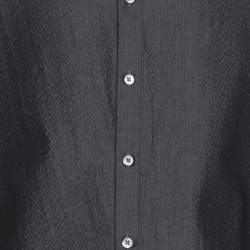 Emporio Armani Grey Textured Cotton Button Front Shirt XL