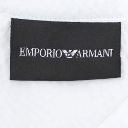 Emporio Armani White Textured Cotton Button Front Shirt L