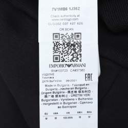 Emporio Armani Navy Blue Jersey Hooded Sweatshirt XS