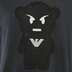 Emporio Armani Navy Blue Patch Detail Cotton Crew Neck T-Shirt XL