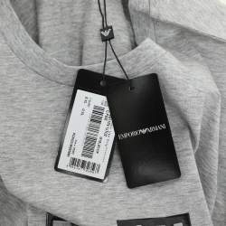 Pre Owned Emporio Armani Grey Cotton Logo Print Crew Neck T-Shirt XL