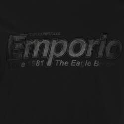 Pre Owned Emporio Armani Black Jersey Logo Embroidered T-Shirt M