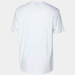 Emporio Armani White Cotton Logo Crew Neck T-Shirt L