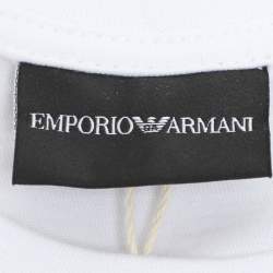 Emporio Armani White Cotton Logo Crew Neck T-Shirt L