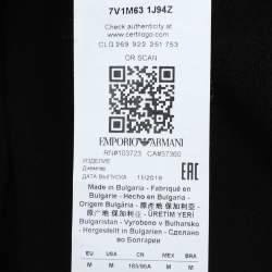 Pre Owned Emporio Armani Black Jersey Logo Print Cotton Sweatshirt M