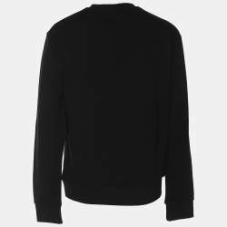 Pre Owned Emporio Armani Black Jersey Logo Print Cotton Sweatshirt M