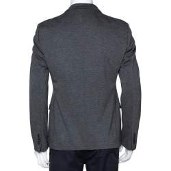 Pre Owned Emporio Armani Grey Johny Line Two Buttoned Blazer L