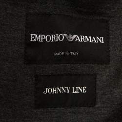 Pre Owned Emporio Armani Grey Johny Line Two Buttoned Blazer L