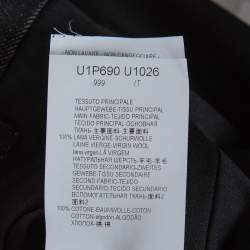 Pre Owned Emporio Armani Black Wool & Denim Waist Trim Trousers XL