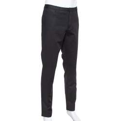 Pre Owned Emporio Armani Black Cotton Tailored Trousers 3XL