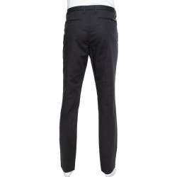 Pre Owned Emporio Armani Black Cotton Tailored Trousers 3XL