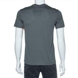 Pre Owned Emporio Armani Grey NYC Print Cotton Crew Neck T-Shirt S