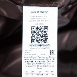 Pre Owned Emporio Armani Navy Blue Cashmere Single Breasted Coat XXXL 