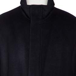 Pre Owned Emporio Armani Navy Blue Cashmere Single Breasted Coat XXXL 
