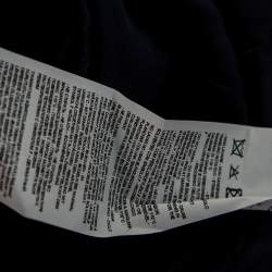 Pre Owned Emporio Armani Navy Blue Velvet Side Tightener Detail Pants XXL