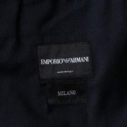 Pre Owned Emporio Armani Dark Blue Pinstriped Wool Single Breasted Suit XXL