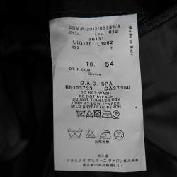 Pre Owned Emporio Armani Charcoal Grey Wool & Linen Single Breasted Blazer XXL