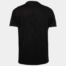 Pre Owned Emporio Armani Black Yashmagh Capsule Logo Print Cotton T-Shirt L