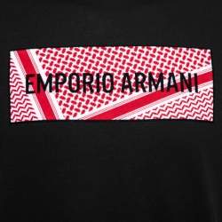 Pre Owned Emporio Armani Black Yashmagh Capsule Logo Print Cotton T-Shirt L