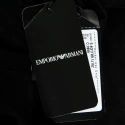 Pre Owned Emporio Armani Black Yashmagh Capsule Logo Print Cotton T-Shirt L