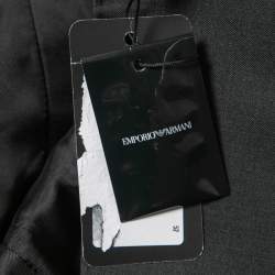 Pre Owned Emporio Armani Charcoal Grey Wool Single-Button Blazer XL