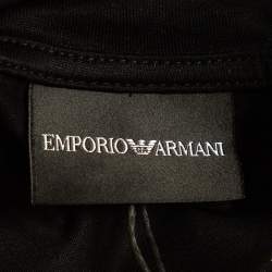 Emporio Armani Black Recreate Logo Jersey Crew Neck T-Shirt L