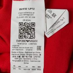 Pre Owned Emporio Armani Red Cotton Pique Polo T-Shirt 3XL