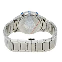 Pre Owned Emporio Armani Blue Stainless Steel Classic Chronograph AR2448 Men's Wristwatch 43 mm