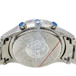 Pre Owned Emporio Armani Blue Stainless Steel Classic Chronograph AR2448 Men's Wristwatch 43 mm