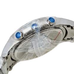 Pre Owned Emporio Armani Blue Stainless Steel Classic Chronograph AR2448 Men's Wristwatch 43 mm