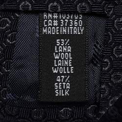 Emporio Armani Blue Patterned Wool Blend Tie 