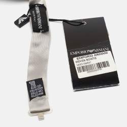 Emporio Armani Grey Satin Silk Bow Tie 