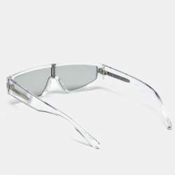 Pre Owned Emporio Armani Clear/Light Grey EA4167 Shield Sunglasses