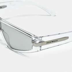 Pre Owned Emporio Armani Clear/Light Grey EA4167 Shield Sunglasses