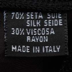 Pre Owned Emporio Armani Black Striped Jacquard Silk Tie