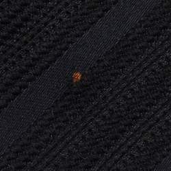 Pre Owned Emporio Armani Black Striped Jacquard Silk Tie